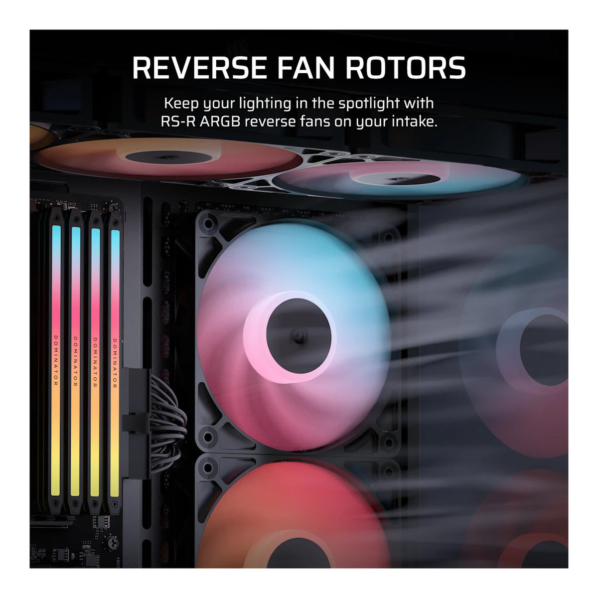 Corsair RS120-R ARGB 120mm PWM Reverse Fans Black - 3-pack CO-9050196-WW