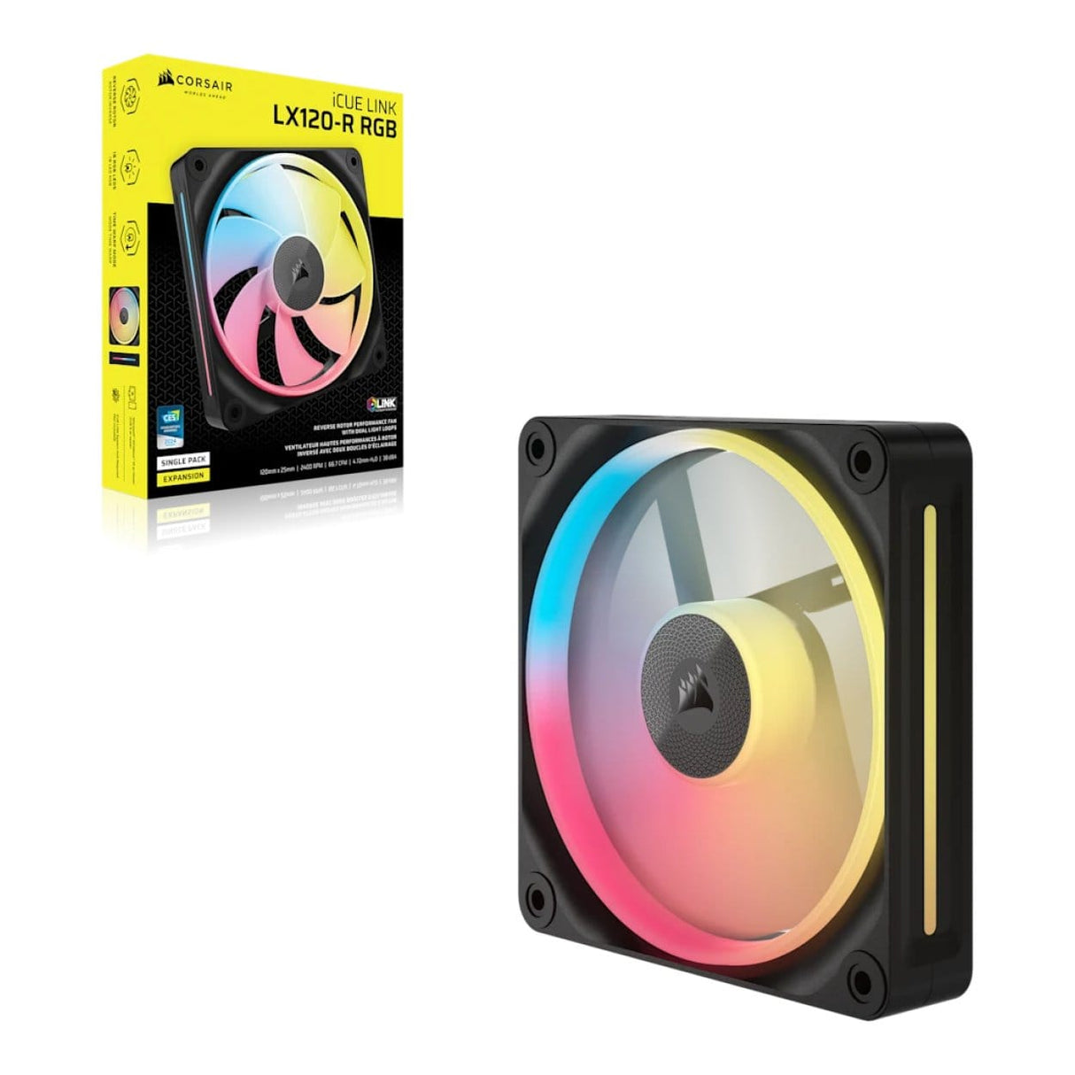 Corsair iCUE LINK LX120-R RGB 120mm PWM Reverse Fan Expansion CO-9051049-WW