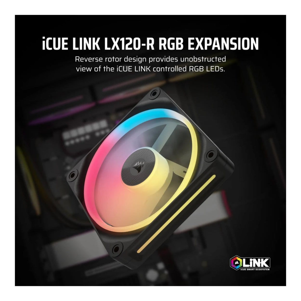 Corsair iCUE LINK LX120-R RGB 120mm PWM Reverse Fan Expansion CO-9051049-WW
