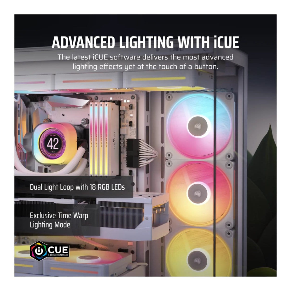 Corsair iCUE LINK LX120-R RGB 120mm PWM Reverse Fans Starter Kit - White 3-pack CO-9051054-WW