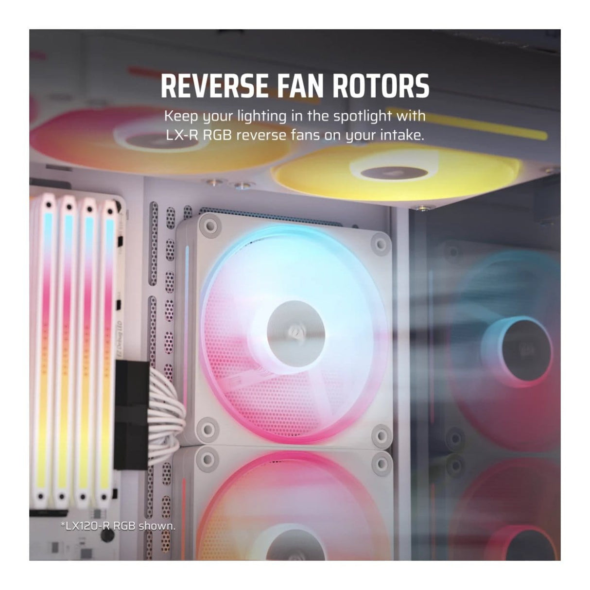 Corsair iCUE LINK LX140-R RGB 140mm PWM Reverse Fans Starter Kit - White 2-pack CO-9051056-WW