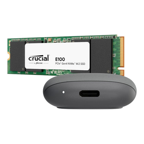 ASUS Cobble M.2 SSD Type-C Enclosure with Crucial E100 1TB NVMe SSD Bundle Grey COBBLE-1TB-BUNDLE-G