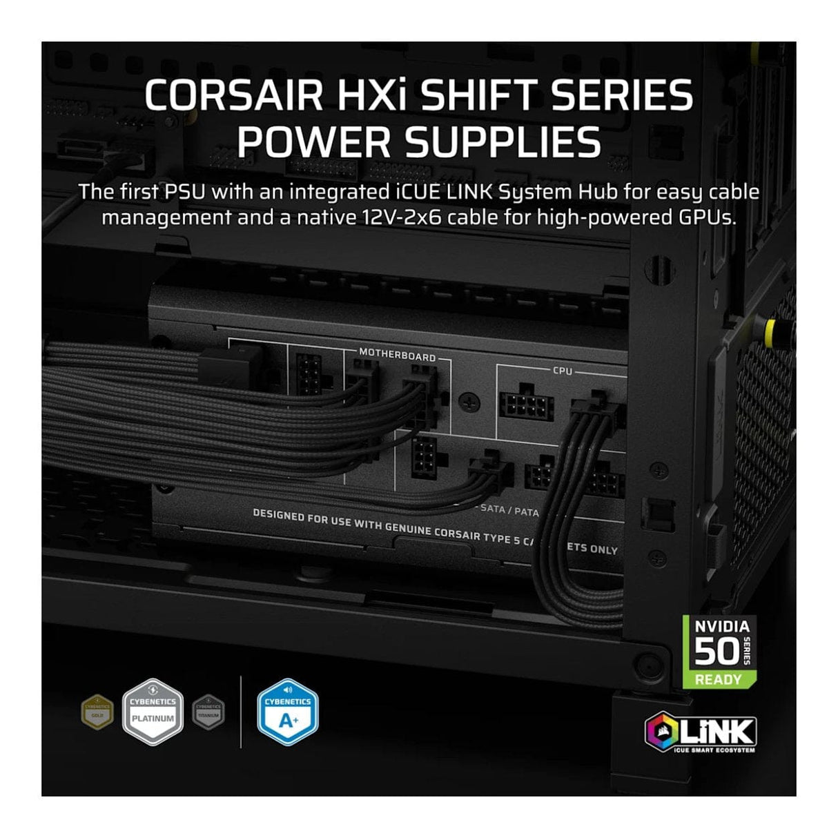 Corsair HX1000i SHIFT 1000W Cybenetics Platinum Fully Modular ATX Power Supply CP-9020265-WW