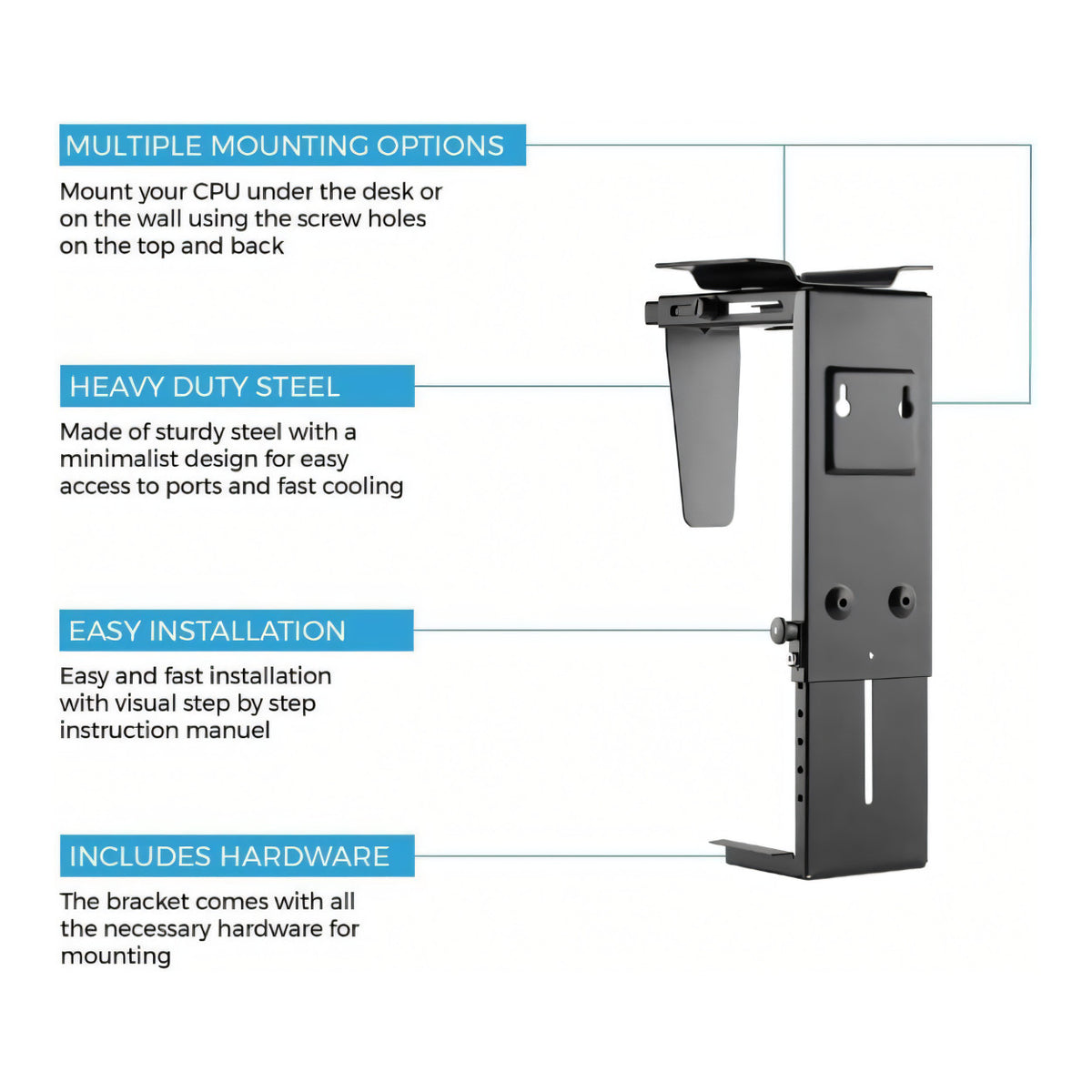 Brateck CPB-6 Under Desk CPU Bracket