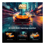 AOC CQ32G4VE 31.5-inch 2560 x 1440p QHD 16:9 180hz 0.5ms LED VA Curved Gaming Monitor