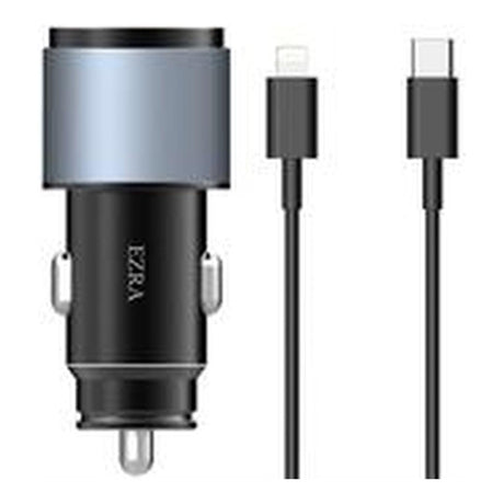 Ezra QC3.0 and 20W USB-C PD Fast Car Charger Set with 1m USB-C to Lightning Cable CR49-IPH
