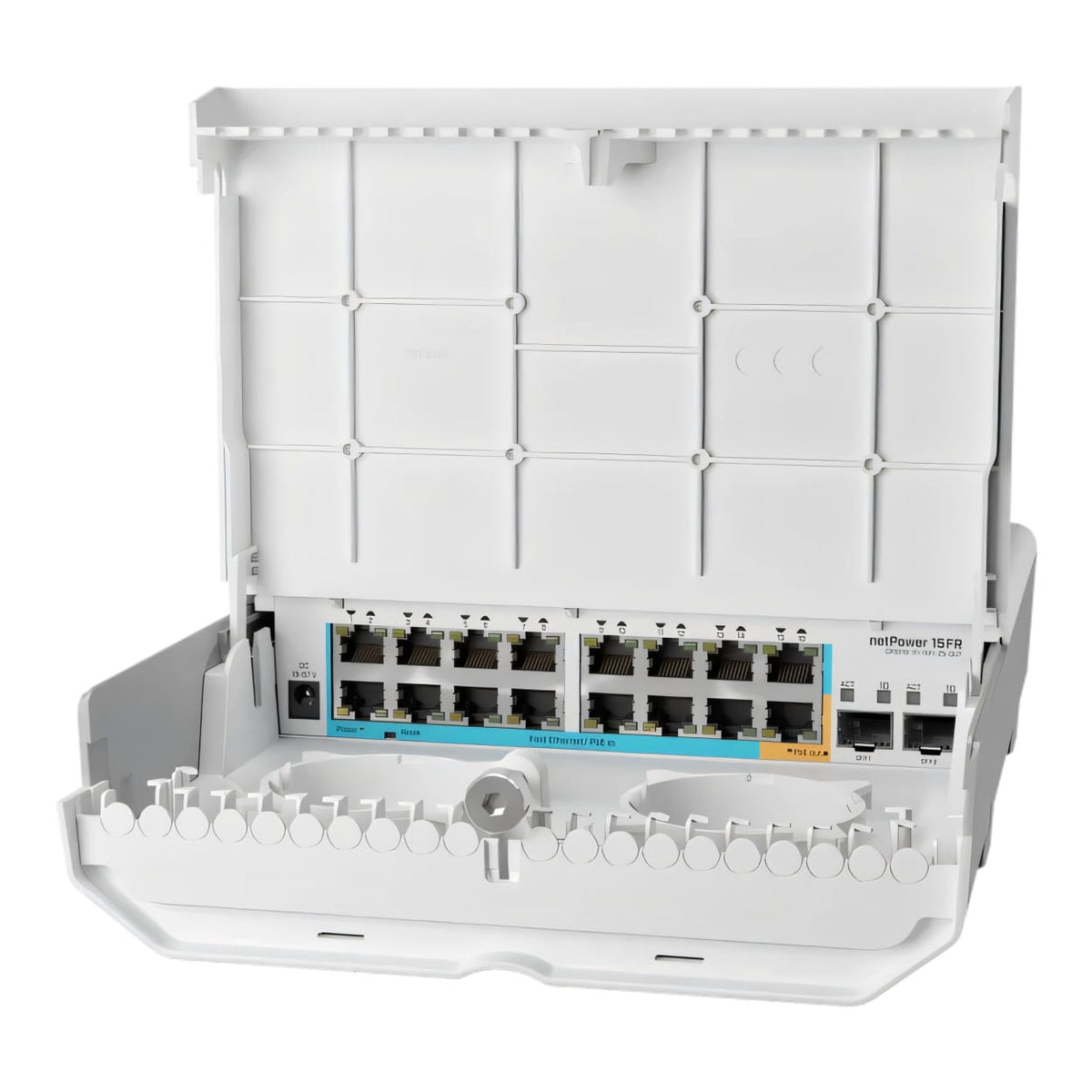 MikroTik netPower 15 PoE input 1 PoE output 2 SFP GPEN Switch CRS318-1FI-15FR-2S-OUT