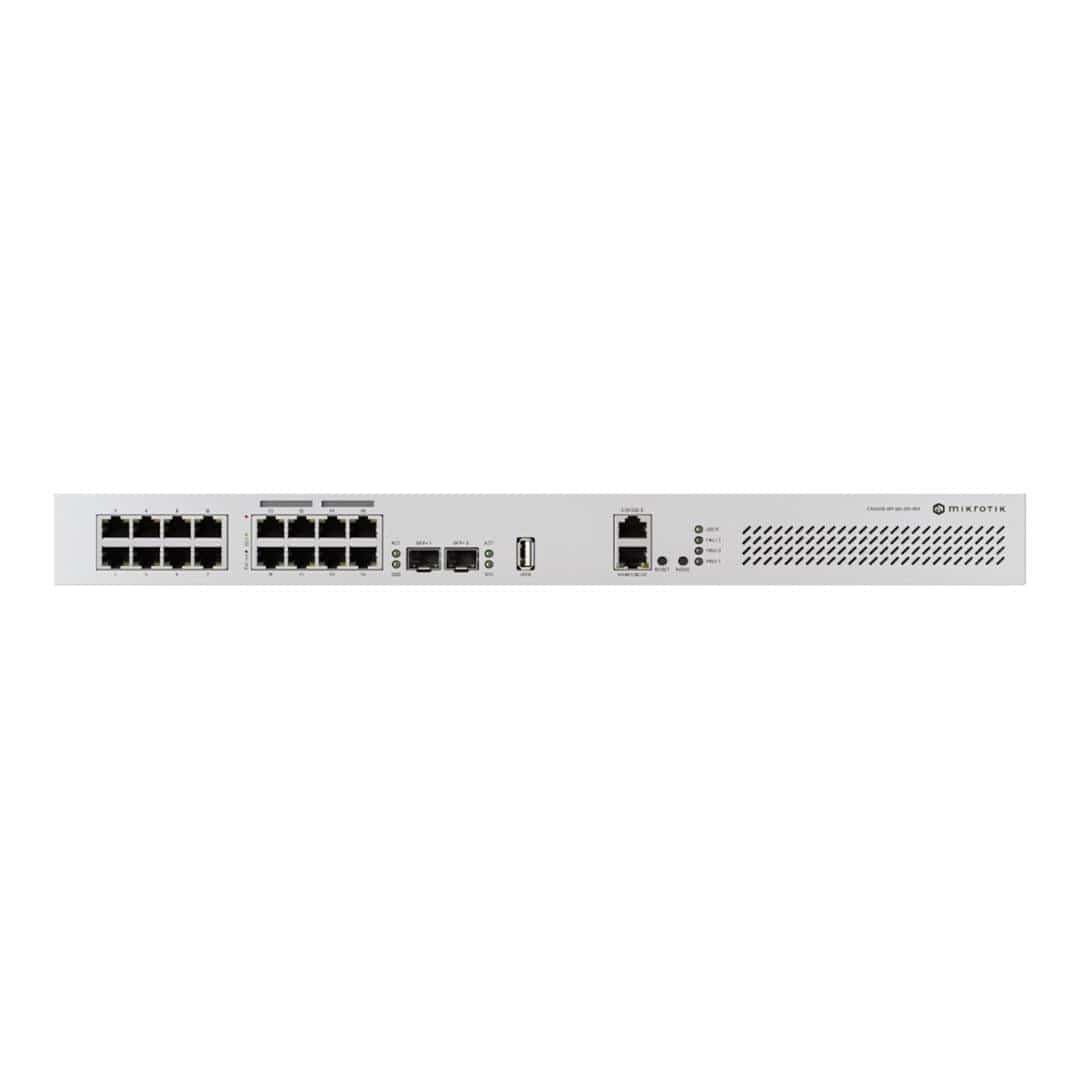MikroTik Cloud Router 16-port with 8 PoE 150W 2SFP+ Switch CRS418-8P-8G-2S+RM