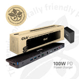 Club 3D USB Gen1 Type-C Triple Display Dynamic PD Charging Dock CSV-1564W100