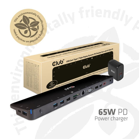 Club 3D USB Gen1 Type-C Triple Display Dynamic PD Charging Dock CSV-1564W65
