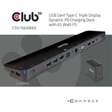 Club 3D USB Gen1 Type-C Triple Display Dynamic PD Charging Dock CSV-1564W65