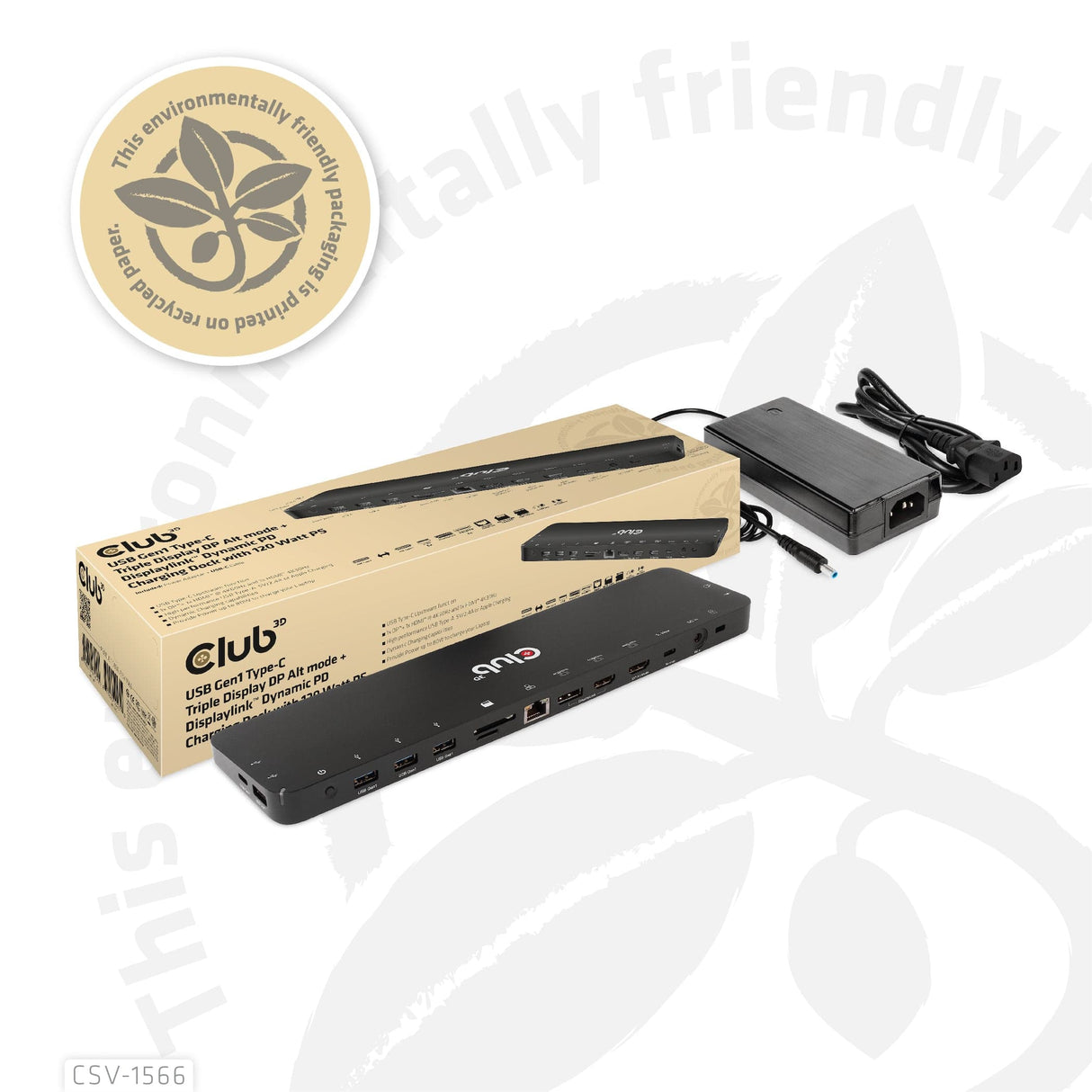 CLUB 3D USB Gen1 Type-C Triple Display Charging Dock CSV-1566
