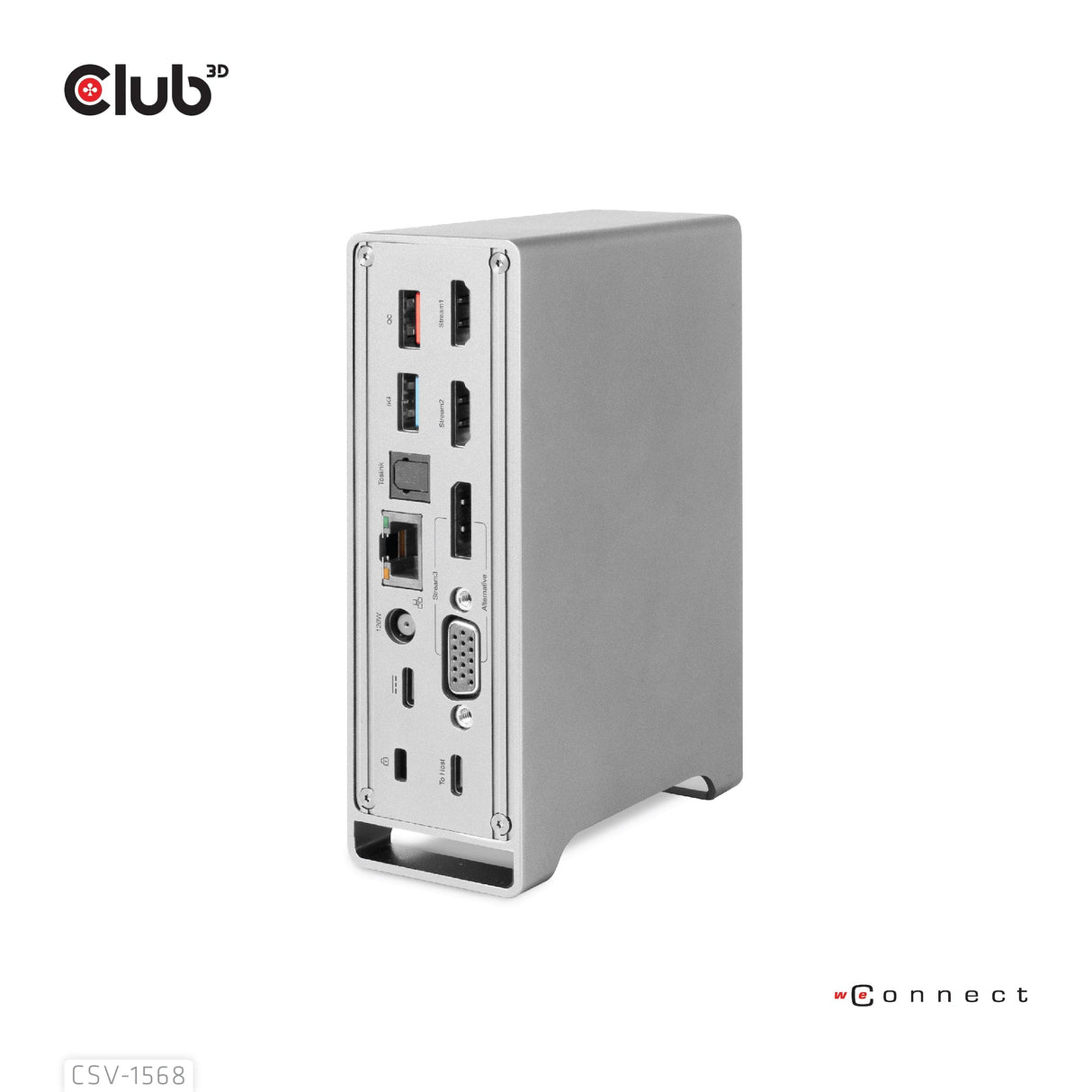 Club 3D USB Gen2 Type-C Triple Display DP Alt mode with Smart PD Charging Dock Station CSV-1568-CLUB3D