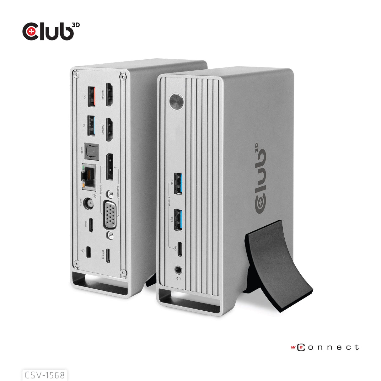 Club 3D USB Gen2 Type-C Triple Display DP Alt mode with Smart PD Charging Dock Station CSV-1568-CLUB3D