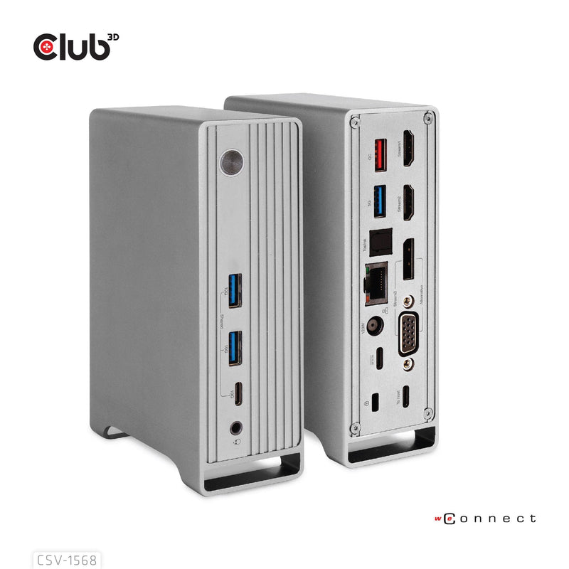 Club 3D USB Gen2 Type-C Triple Display DP Alt mode with Smart PD Charging Dock Station CSV-1568-CLUB3D