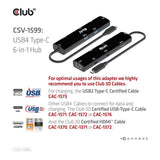 Club 3D 6-in-1 USB-C Hub Black CSV-1599