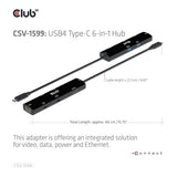 Club 3D 6-in-1 USB-C Hub Black CSV-1599