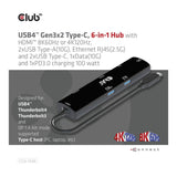 Club 3D 6-in-1 USB-C Hub Black CSV-1599