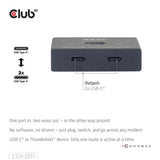 Club 3D USB-C Bi-Directional Video Data and PD Switch CSV-2511