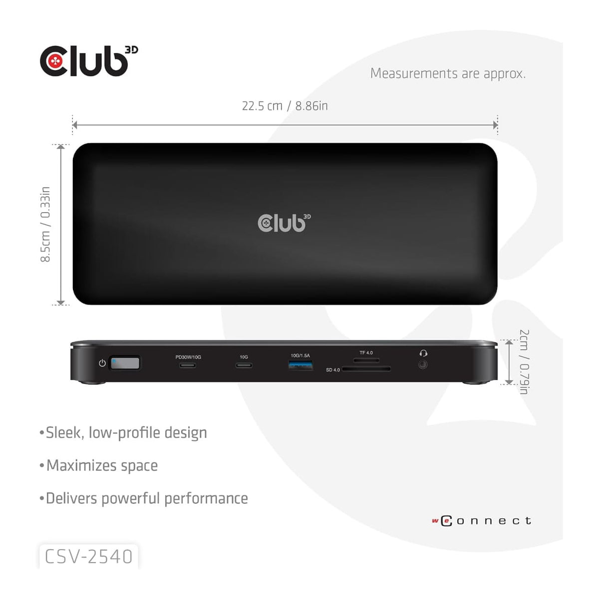Club 3D 14-port USB-C Quad Display Docking Station CSV-2540