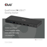 Club 3D 14-port USB-C Quad Display Docking Station CSV-2540
