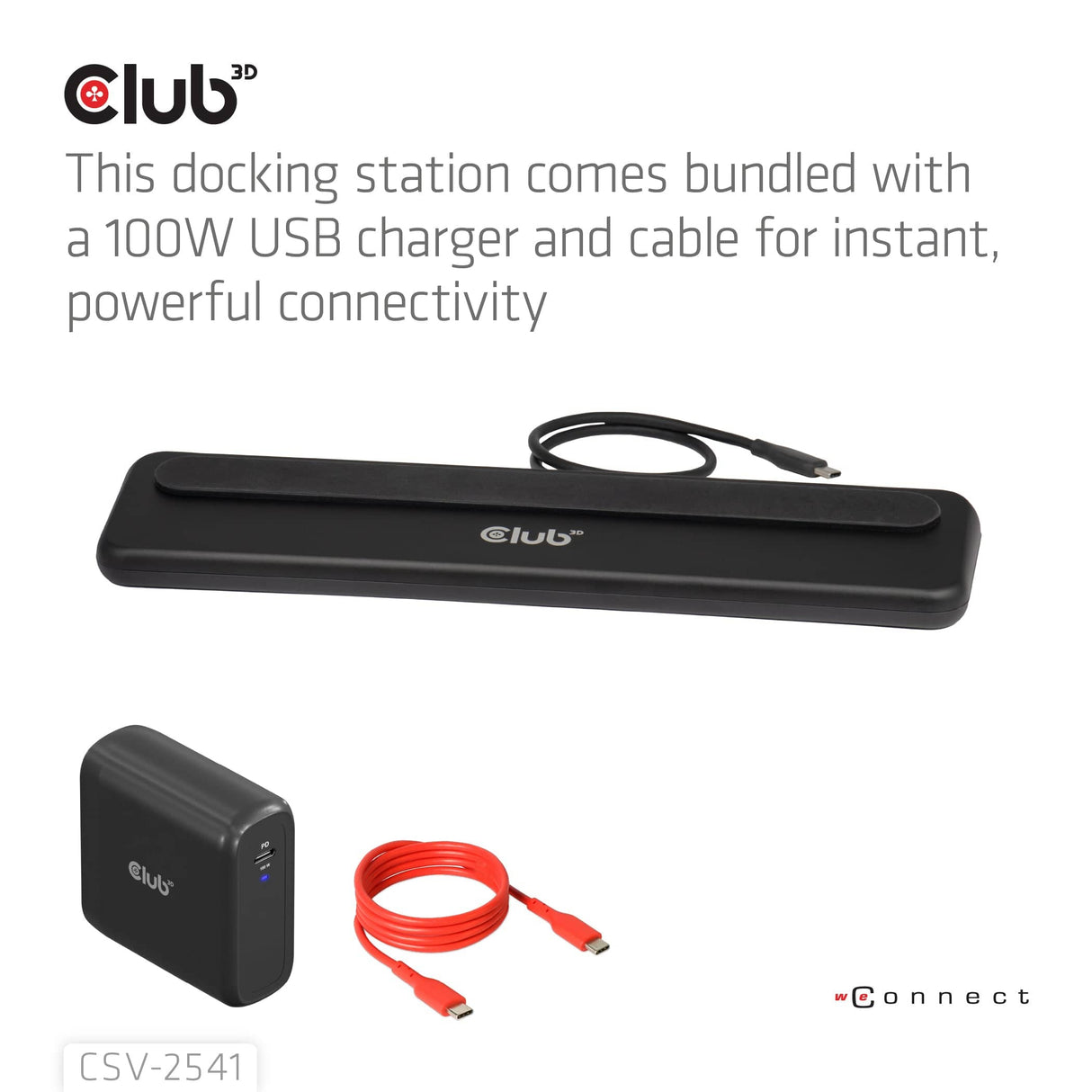 Club 3D 100W 12-1 USB-C Triple Display PD3.0 Docking Station and Charger CSV-2541