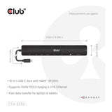 Club 3D 140Watt 10-in-1 USB-C 10Gbps to HDMI 8K30Hz PD3.1 Max Portable Dock CSV-2550