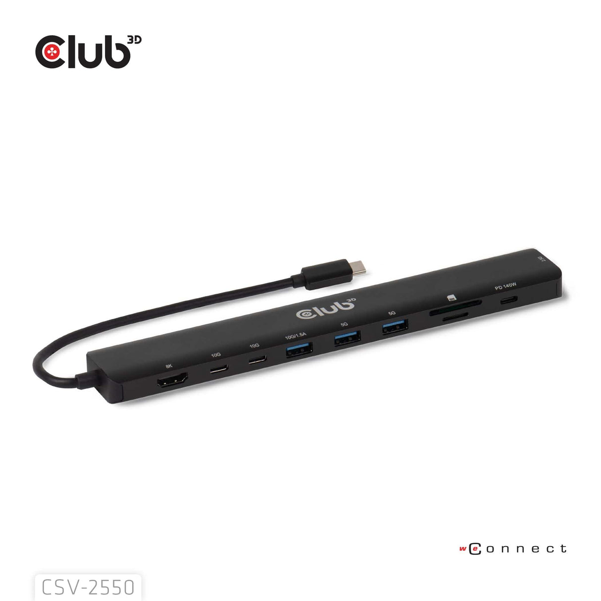 Club 3D 140Watt 10-in-1 USB-C 10Gbps to HDMI 8K30Hz PD3.1 Max Portable Dock CSV-2550
