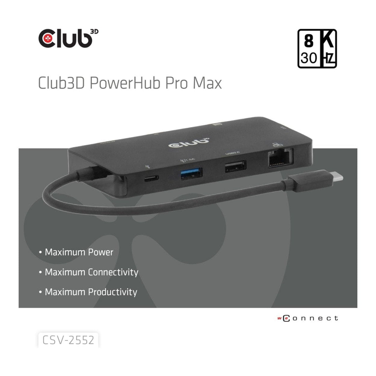 Club 3D 100W 9-in-1 Dual HDMI USB-C HUB PD3.0 Black CSV-2552