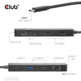 Club 3D 100W 9-in-1 Dual HDMI USB-C HUB PD3.0 Black CSV-2552