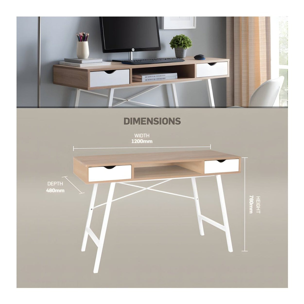 Everfurn Rain Work Desk CT-1409B