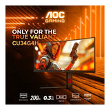 AOC G4 CU34G4H 34-inch 3440 x 1440p WQHD 21:9 200Hz 0.3ms LED VA Curved Gaming Monitor