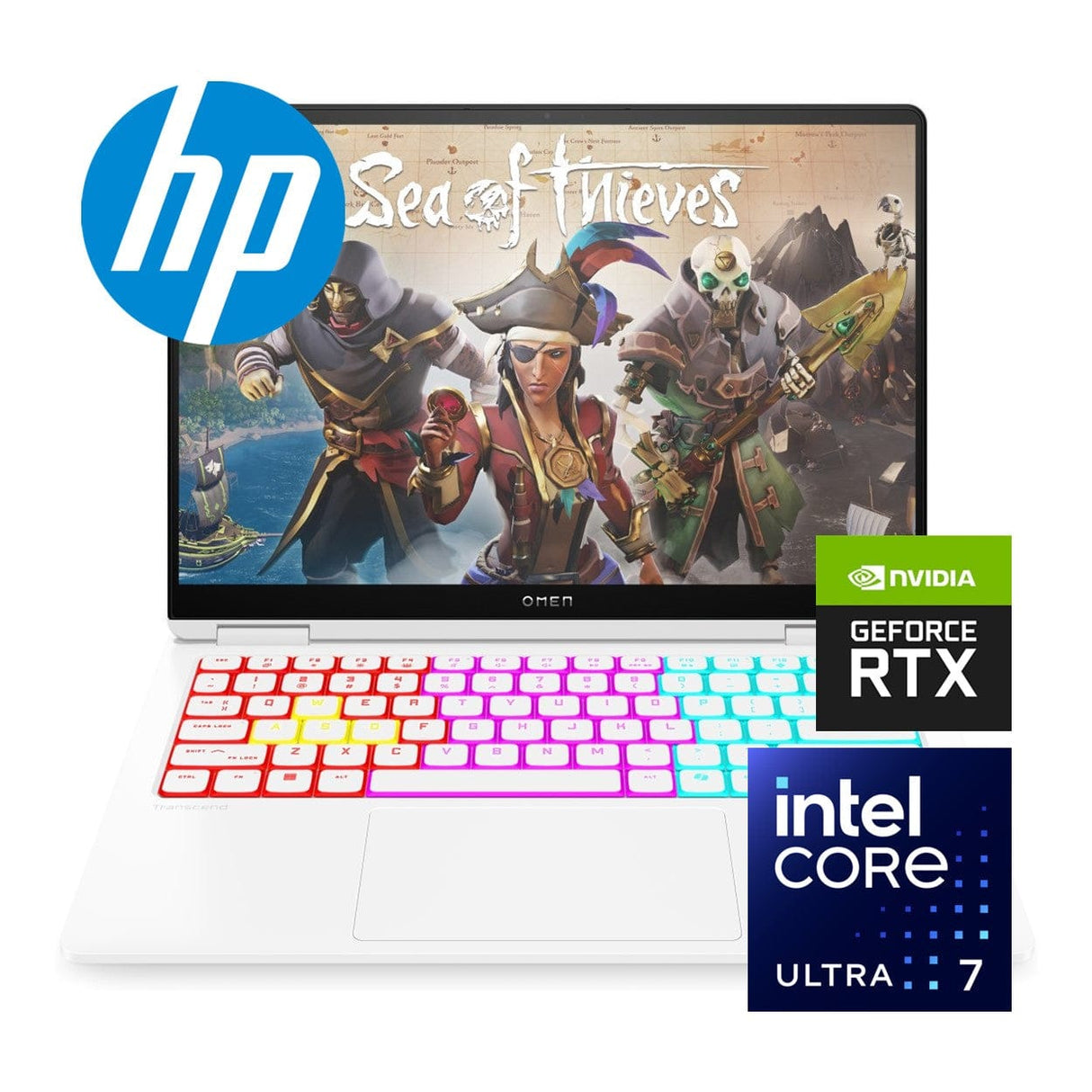 HP OMEN Transcend 14-fb1003ni 14-inch 3K OLED AI Laptop - Intel Core Ultra 7 255H 1TB SSD 32GB RAM RTX 5060 Win 11 Home Ceramic White