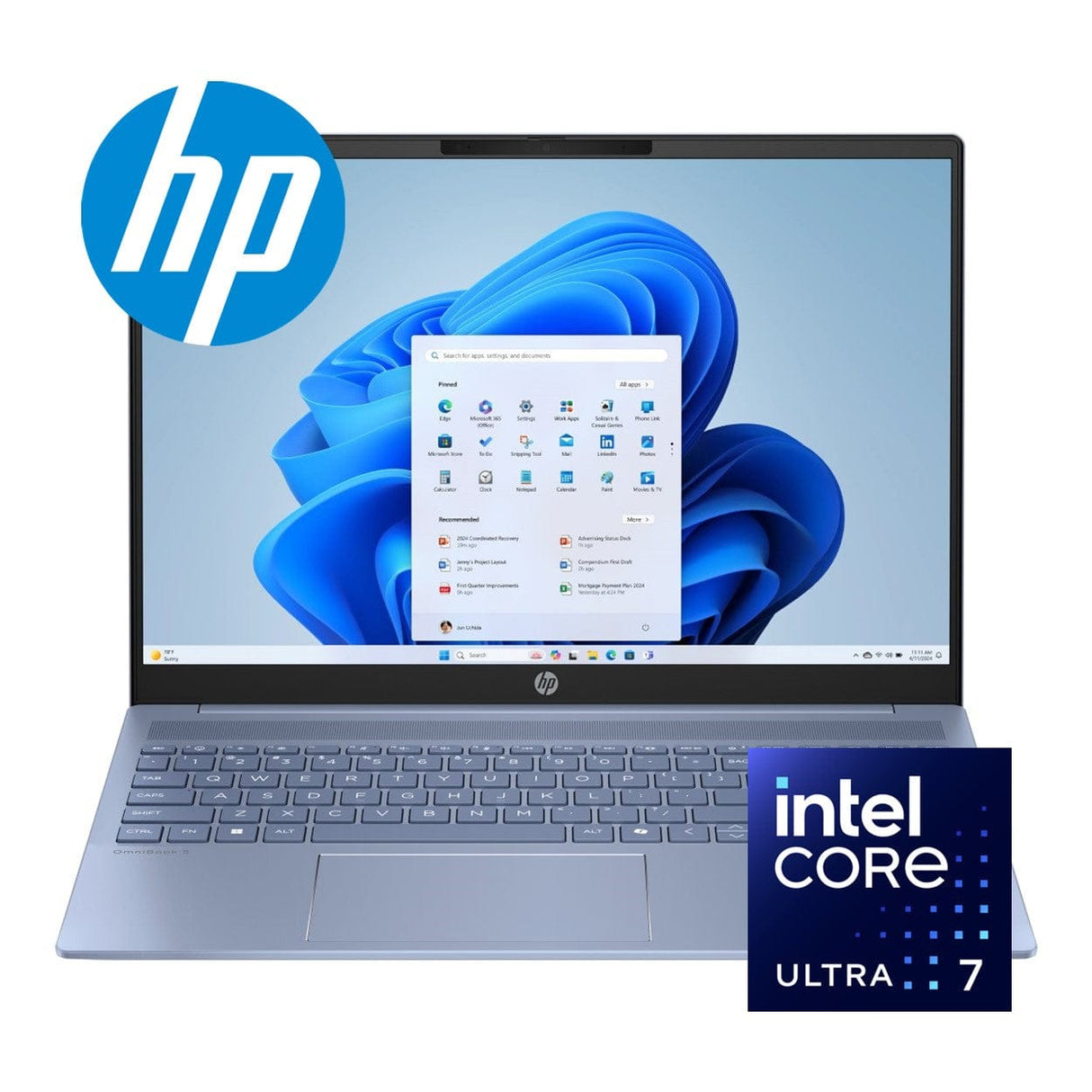 HP OmniBook 5 16-af1004ni 16-inch 2K AI Laptop - Intel Core Ultra 7 255U 1TB SSD 24GB RAM Win 11 Home Sky Blue