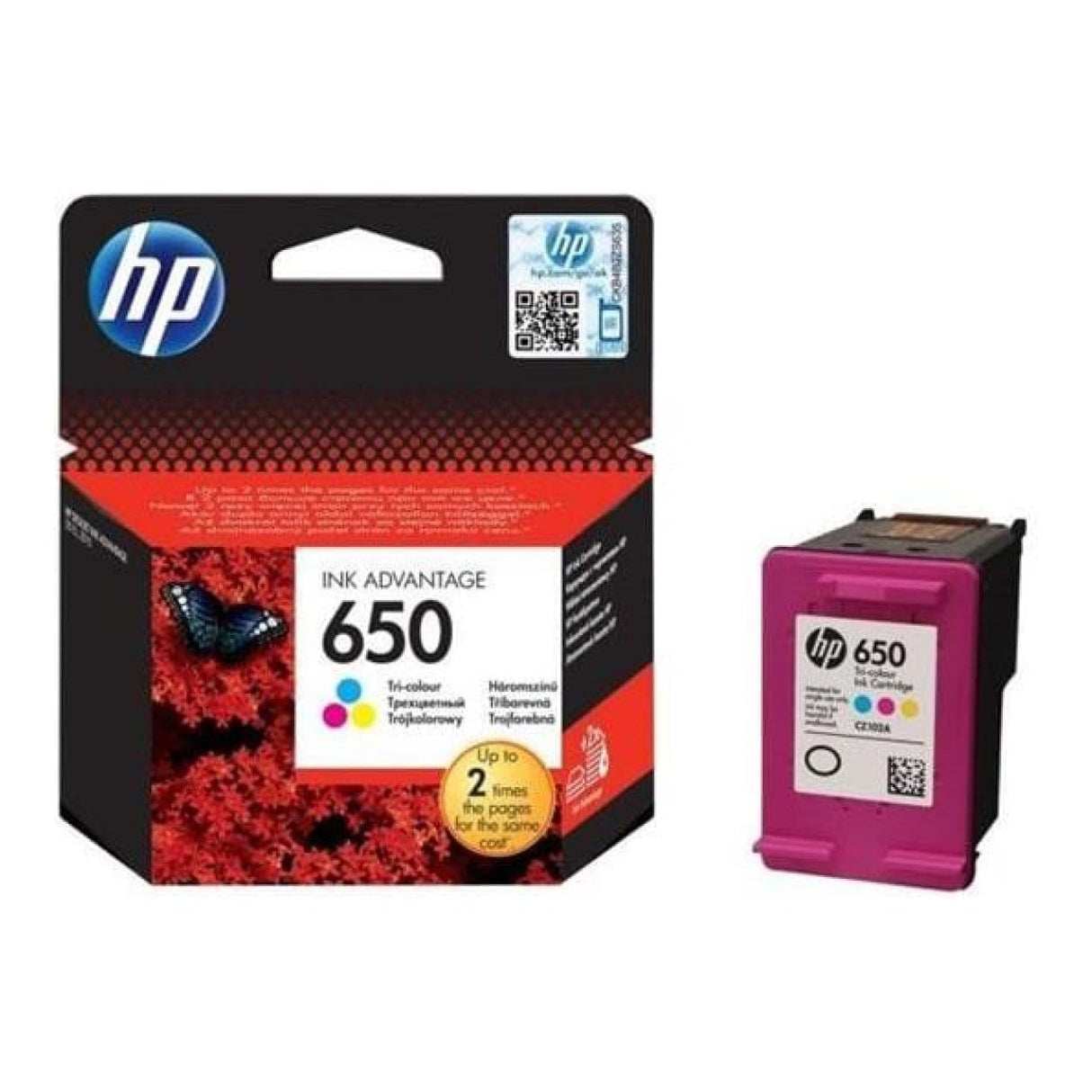 HP 650 Cyan Magenta Yellow Printer Ink Cartridge Original CZ102AK Single-pack