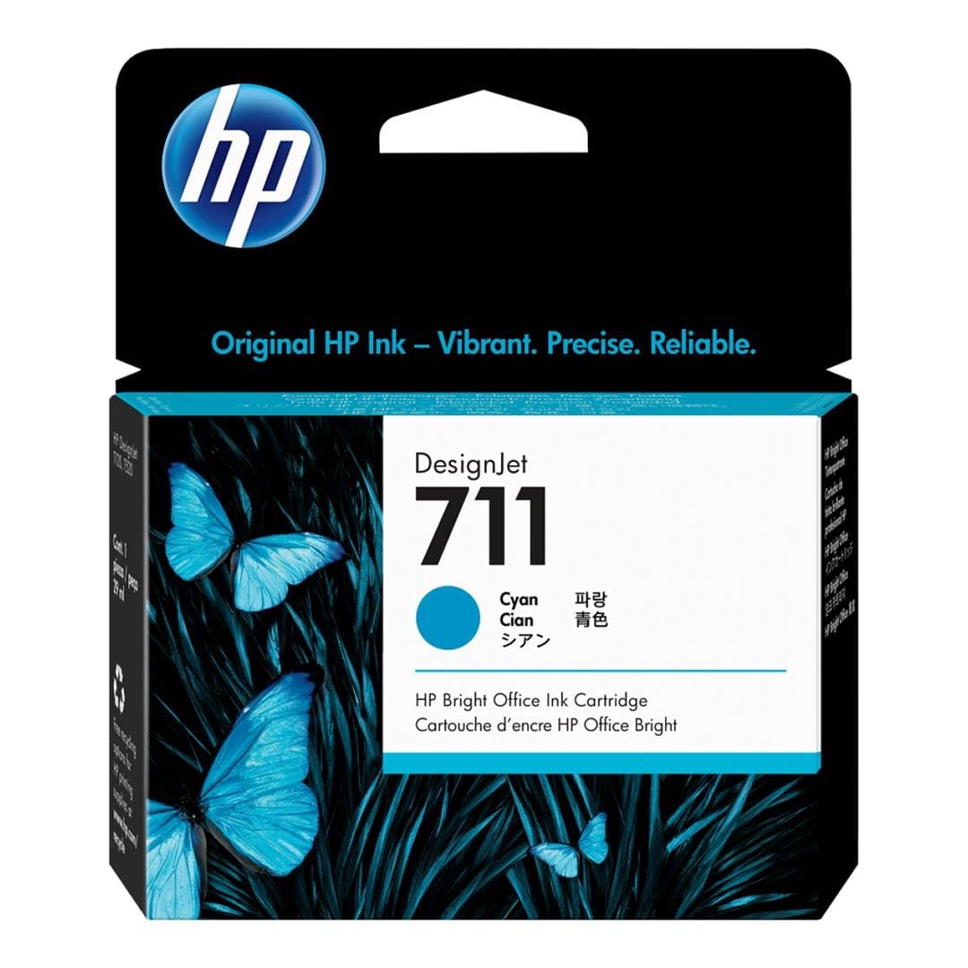 HP 711 DesignJet Cyan Ink Cartridge Original CZ130A Single-pack
