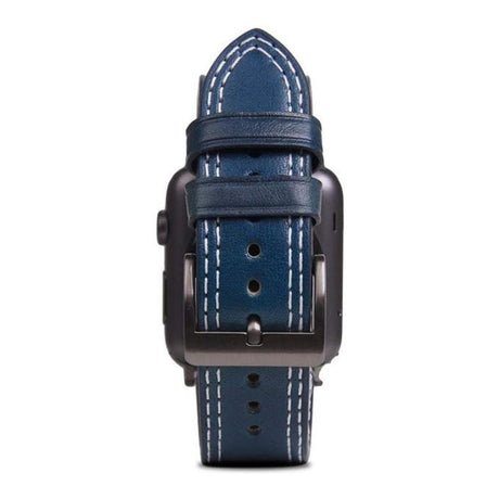 SLG D+ Italian Temponata 44mm Leather Strap for Apple Watch Blue D+TSAW4-BL