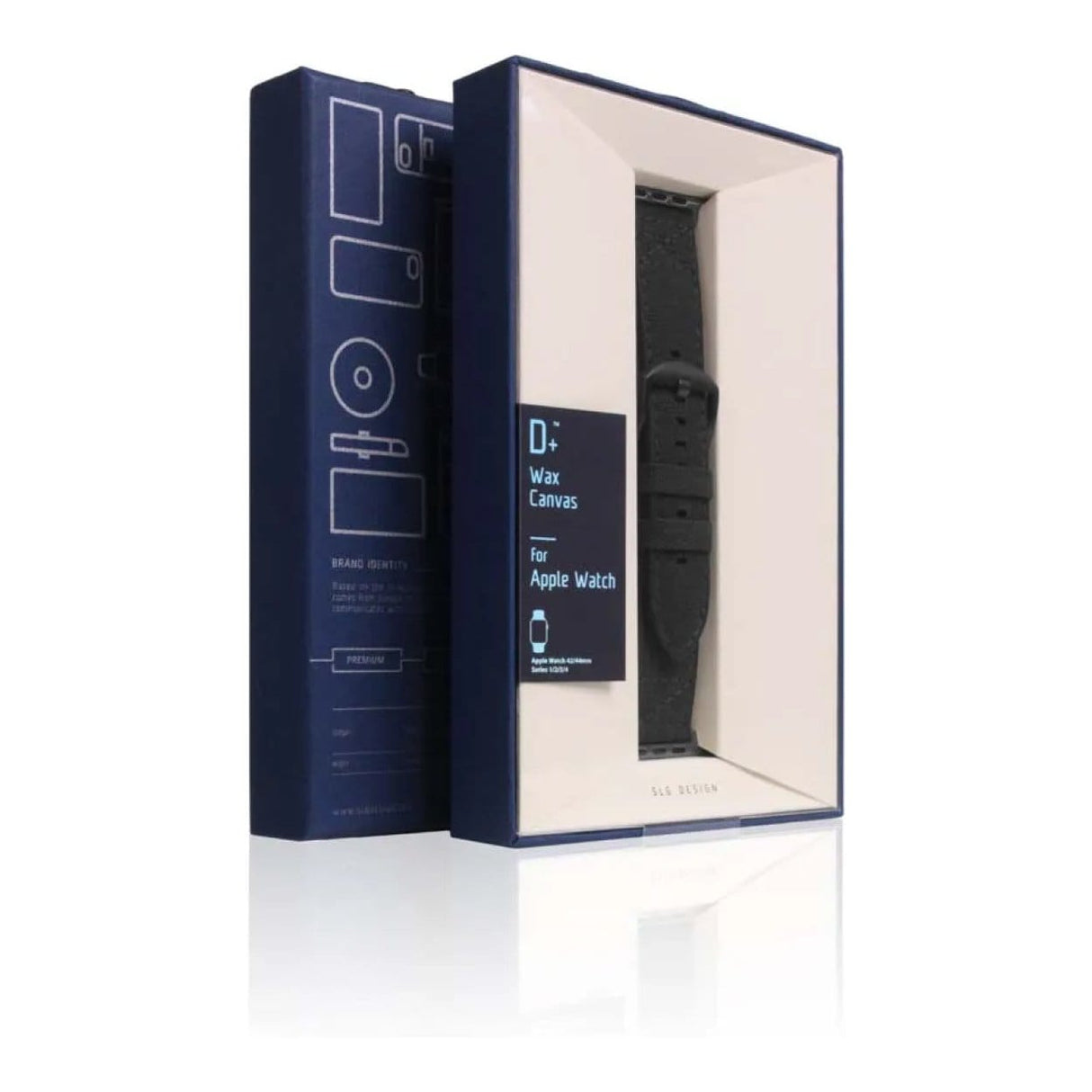 SLG D+ 44mm Wax Canvas Strap for Apple Watch - Black D+WSAW4-BK