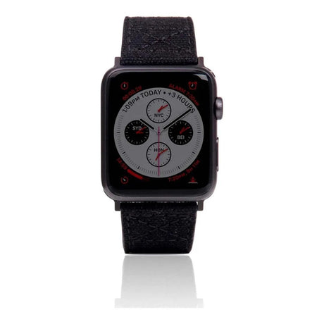 SLG D+ 44mm Wax Canvas Strap for Apple Watch - Black D+WSAW4-BK