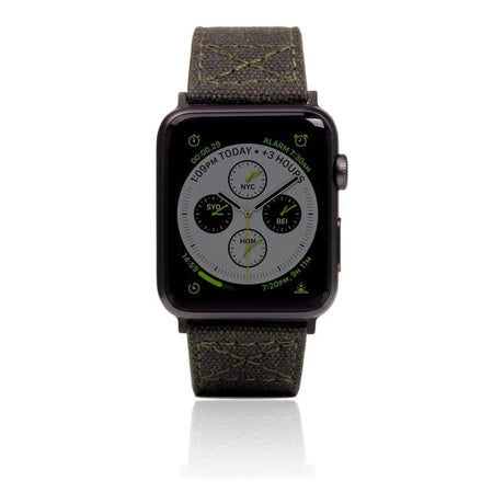SLG D+ 44mm Wax Canvas Strap for Apple Watch - Khaki D+WSAW4-KH