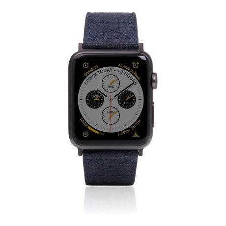 SLG D+ 44mm Wax Canvas Strap for Apple Watch - Navy D+WSAW4-NA