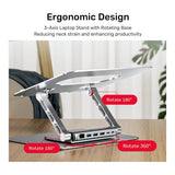 Unitek D1109B01 Notebook Stand with Detachable USB-C Hub