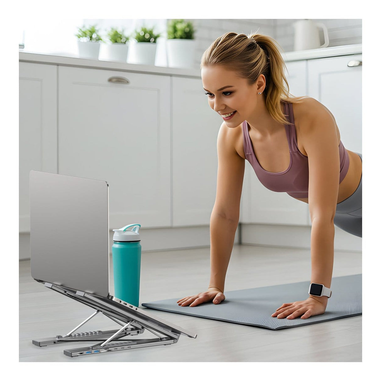 Unitek 7-in-1 USB-C Foldable Notebook Stand with Docking Station D1137AGY01