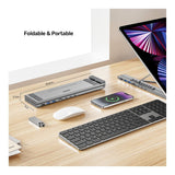 Unitek 7-in-1 USB-C Foldable Notebook Stand with Docking Station D1137AGY01