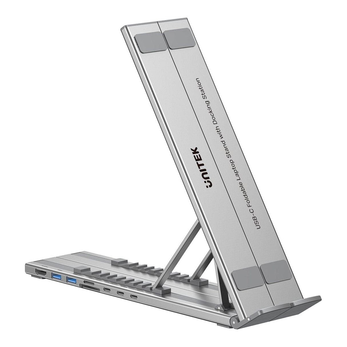Unitek 7-in-1 USB-C Foldable Notebook Stand with Docking Station D1137AGY01