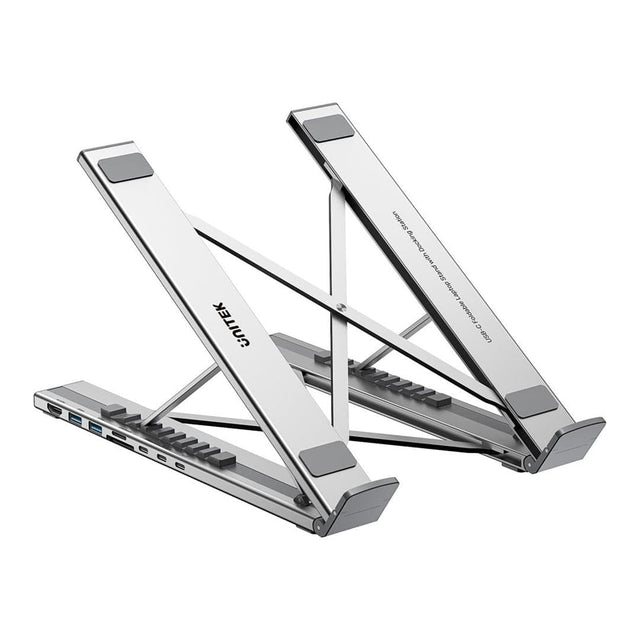 Unitek 7-in-1 USB-C Foldable Notebook Stand with Docking Station D1137AGY01