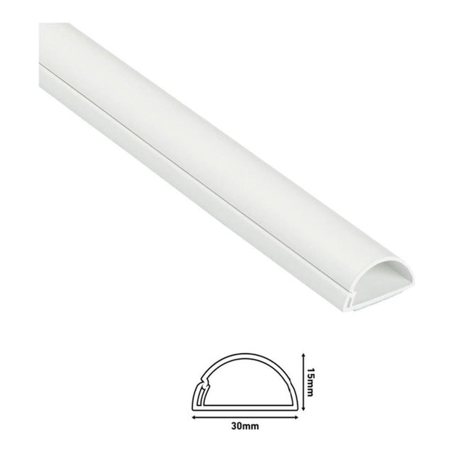 D-Line 30x15mm Half Moon Trunking Kit 1m White D3015W-1MKIT