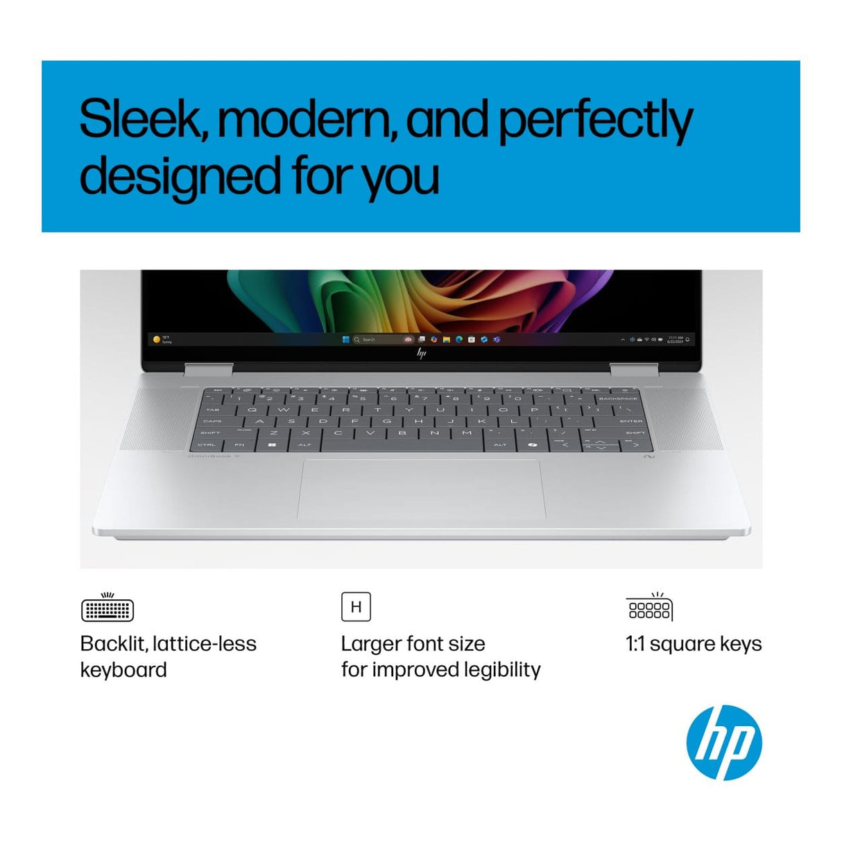 HP OmniBook X Flip 16-as0007ni 14-inch 2K Next Gen AI 2-in-1 Laptop - Intel Core Ultra 7 256V 512GB SSD 16GB RAM Win 11 Home Glacier Silver