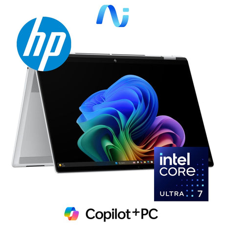 HP OmniBook X Flip 16-as0007ni 14-inch 2K Next Gen AI 2-in-1 Laptop - Intel Core Ultra 7 256V 512GB SSD 16GB RAM Win 11 Home Glacier Silver