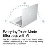 HP OmniBook 3 16-bw0001ni 16-inch 2K AI Laptop - AMD Ryzen 5 230 512GB SSD 16GB RAM Win 11 Home Glacier Silver